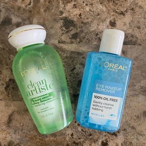 Loreal eye make up remover 4 fl oz Set of 2 (100% Oil Free/Clean Artiste) New